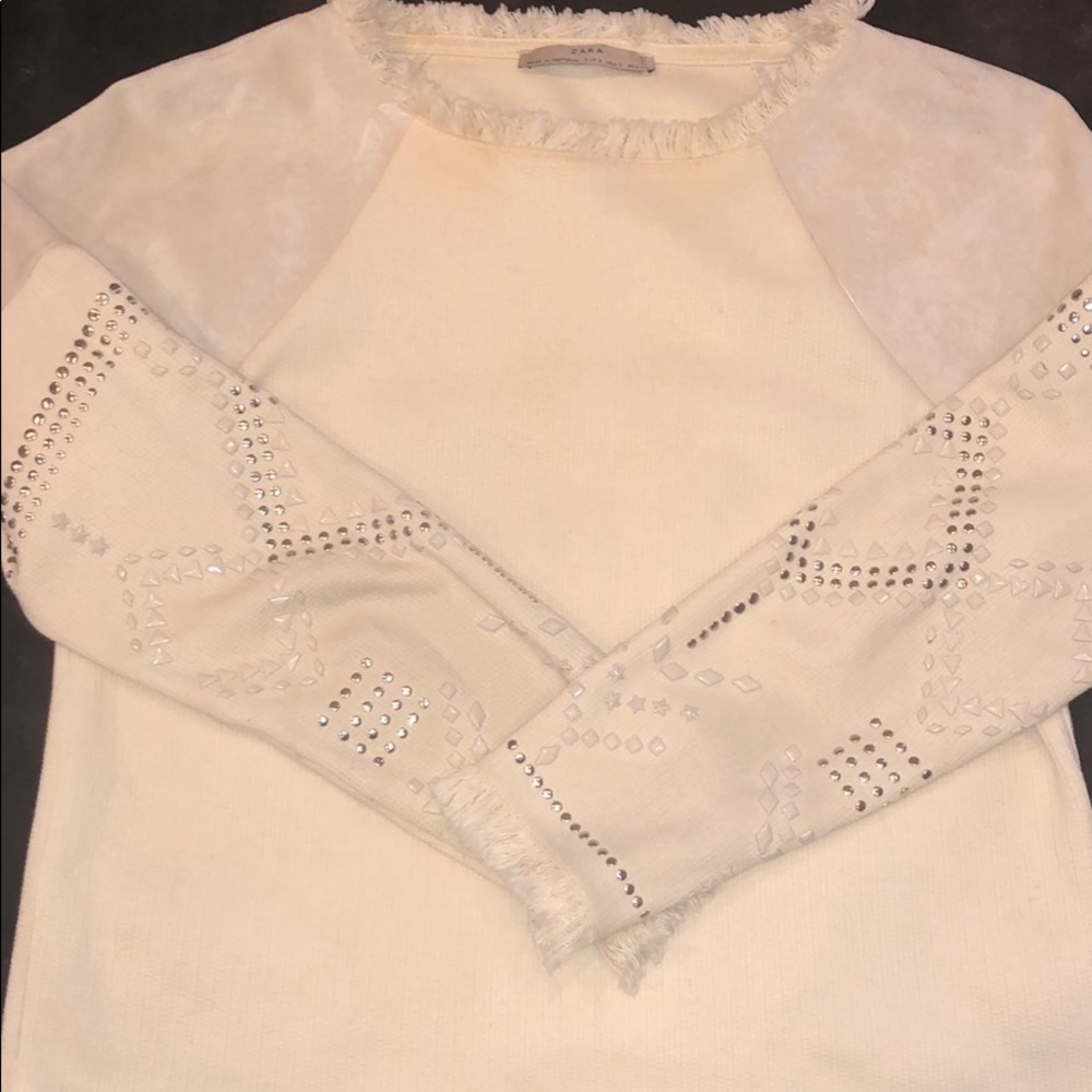 Zara Boho Chic Studded Fringe Pullover - Picture 6 of 8